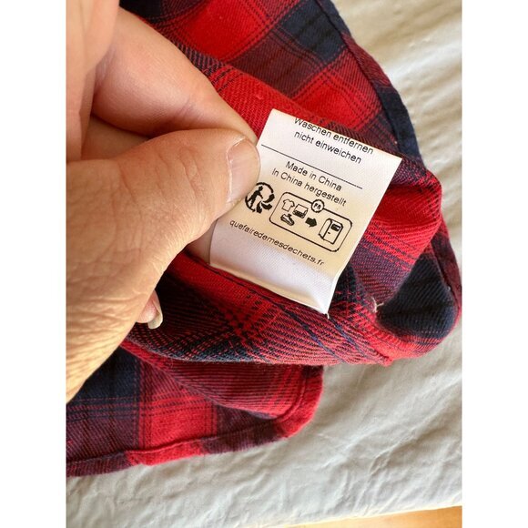 NWT Pj Paul Jones mens Red Black Flannel XL long sleeve button up Polyester plai - Picture 6 of 8